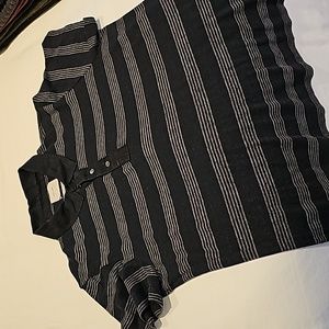 Billy Reid Navy Polo with White Striping Size L